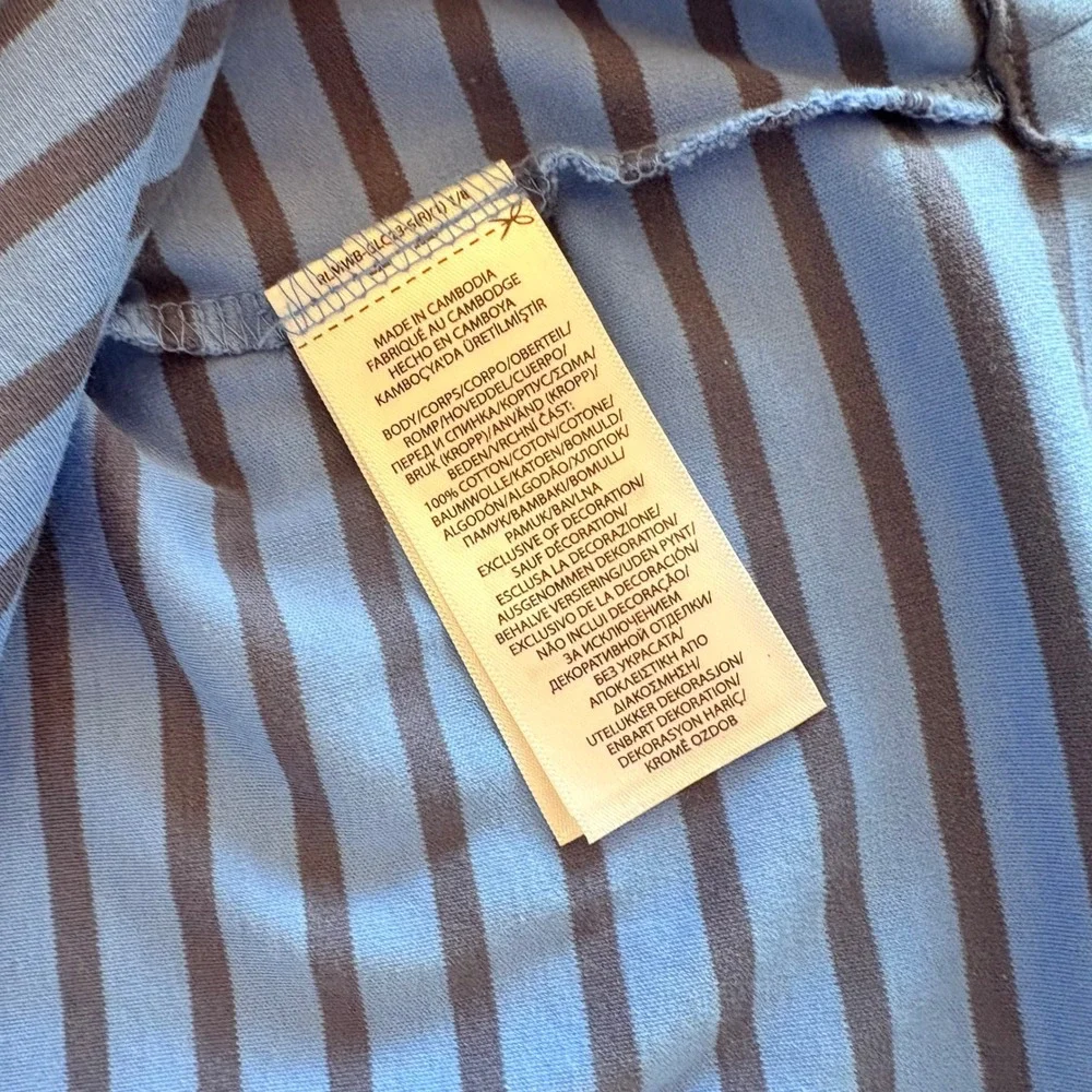 Polo Ralph Lauren Classic Fit Striped Blue Polo Shirt‎ Short Sleeve Men SZ Large